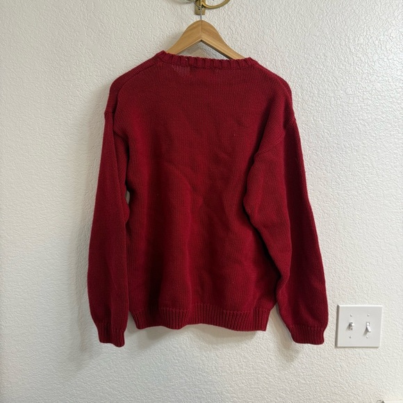 Vintage Eddie Bauer Red Heavyweight Sweater Size M - Picture 2 of 3